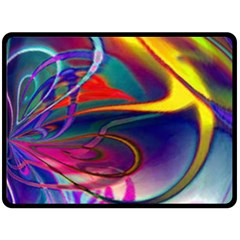 Colorful Rainbow Modern Paint Pattern 13 Double Sided Fleece Blanket (Large) 