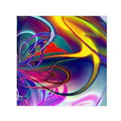 Colorful Rainbow Modern Paint Pattern 13 Small Satin Scarf (Square)