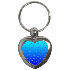 Butterflies At Blue, Two Color Tone Gradient Key Chain (heart) by Casemiro