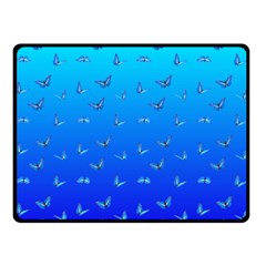 Butterflies At Blue, Two Color Tone Gradient Double Sided Fleece Blanket (small)  by Casemiro