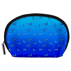 Butterflies At Blue, Two Color Tone Gradient Accessory Pouch (large) by Casemiro