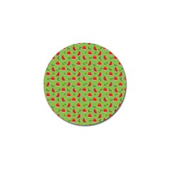 Juicy Slices Of Watermelon On A Green Background Golf Ball Marker (10 Pack) by SychEva