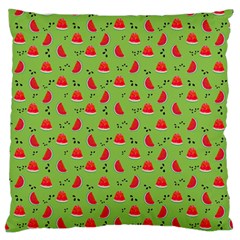 Juicy Slices Of Watermelon On A Green Background Standard Flano Cushion Case (two Sides) by SychEva