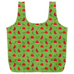 Juicy Slices Of Watermelon On A Green Background Full Print Recycle Bag (xxxl) by SychEva