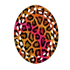 Leopard Print Ornament (oval Filigree) by skindeep