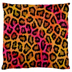 Leopard Print Large Flano Cushion Case (two Sides) by skindeep