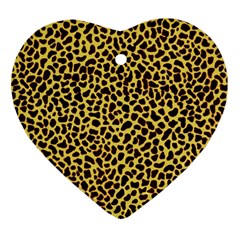 Fur-leopard 2 Heart Ornament (two Sides) by skindeep