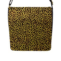 Fur-leopard 2 Flap Closure Messenger Bag (l) by skindeep