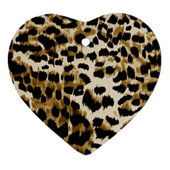 Leopard-print 2 Heart Ornament (two Sides) by skindeep