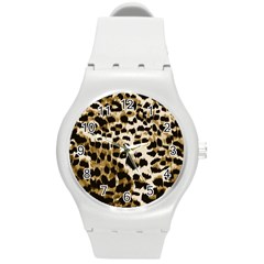 Leopard-print 2 Round Plastic Sport Watch (m) by skindeep