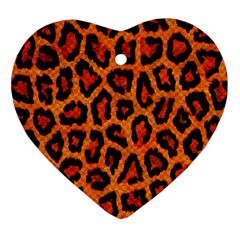 Leopard-print 3 Ornament (heart) by skindeep