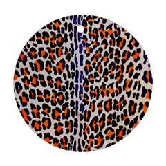 Fur-leopard 5 Round Ornament (two Sides) by skindeep