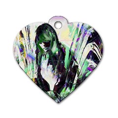 In Orbit Dog Tag Heart (one Side) by MRNStudios