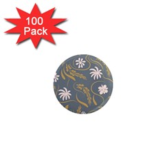 Folk Flowers Pattern  1  Mini Magnets (100 Pack)  by Eskimos