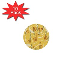 Folk Flowers Pattern  1  Mini Buttons (10 Pack)  by Eskimos