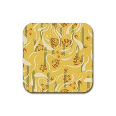 Folk Flowers Pattern  Rubber Coaster (square)  by Eskimos