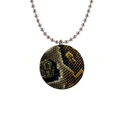 Leatherette Snake 2 1  Button Necklace