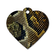 Leatherette Snake 2 Dog Tag Heart (two Sides) by skindeep