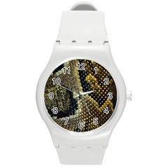 Leatherette Snake 2 Round Plastic Sport Watch (m) by skindeep