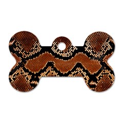 Leatherette Snake 3 Dog Tag Bone (one Side) by skindeep