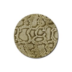 Leatherette Snake 4 Rubber Coaster (round)  by skindeep