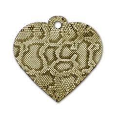 Leatherette Snake 4 Dog Tag Heart (two Sides) by skindeep