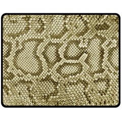 Leatherette Snake 4 Double Sided Fleece Blanket (medium)  by skindeep