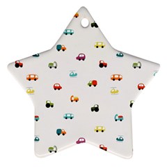 Cute Bright Little Cars Star Ornament (two Sides) by SychEva