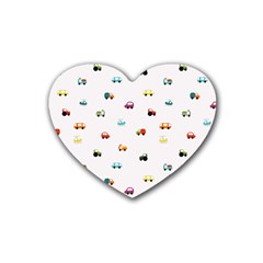 Cute Bright Little Cars Heart Coaster (4 Pack)  by SychEva