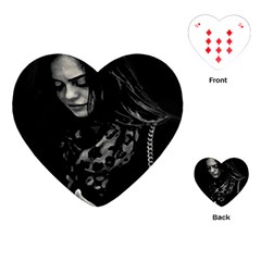 Beauty Woman Black And White Photo Illustration Playing Cards Single Design (heart) by dflcprintsclothing