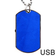 Leather Smooth 22 Blue Dog Tag Usb Flash (two Sides) by skindeep