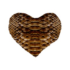 Reptile Skin Pattern 11 Standard 16  Premium Flano Heart Shape Cushions by skindeep