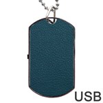 Leatherette 2 Blue Dog Tag USB Flash (Two Sides) Back