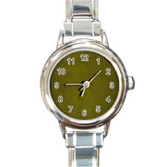 Leatherette 6 Green Round Italian Charm Watch by skindeep