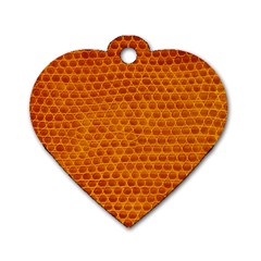 Leatherette 5 Brown Dog Tag Heart (two Sides) by skindeep