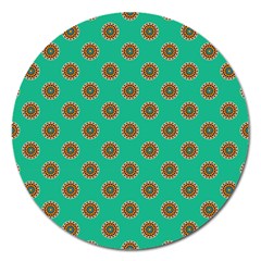 Ethnic Circular Print Magnet 5  (round) by designsbymallika