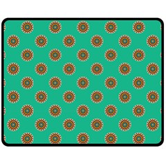 Ethnic Circular Print Fleece Blanket (medium)  by designsbymallika