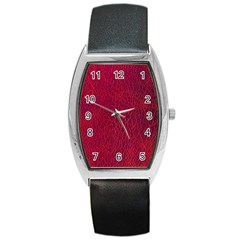 Cracked Leather 2 Barrel Style Metal Watch