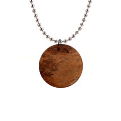 Aged Leather 1  Button Necklace
