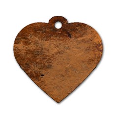 Aged Leather Dog Tag Heart (One Side)