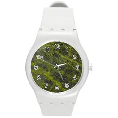 Cracked Leather 2a Round Plastic Sport Watch (m) by skindeep