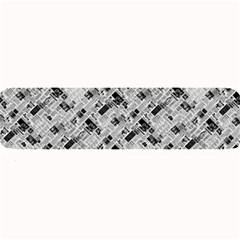 8 Bit Newspaper Pattern, Gazette Collage Black And White Large Bar Mats by Casemiro