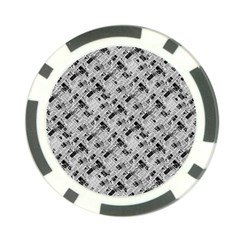 8 Bit Newspaper Pattern, Gazette Collage Black And White Poker Chip Card Guard (10 Pack) by Casemiro