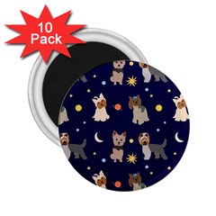 Terrier Cute Dog With Stars Sun And Moon 2 25  Magnets (10 Pack)  by SychEva