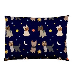 Terrier Cute Dog With Stars Sun And Moon Pillow Case (two Sides) by SychEva