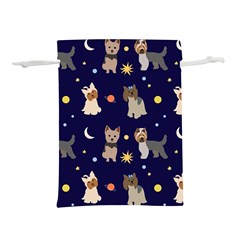 Terrier Cute Dog With Stars Sun And Moon Lightweight Drawstring Pouch (l)