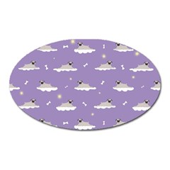 pug dog on a cloud Oval Magnet