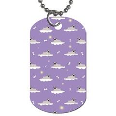 Pug Dog On A Cloud Dog Tag (two Sides) by SychEva