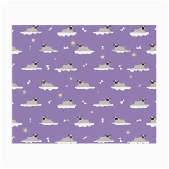 Pug Dog On A Cloud Small Glasses Cloth (2 Sides) by SychEva