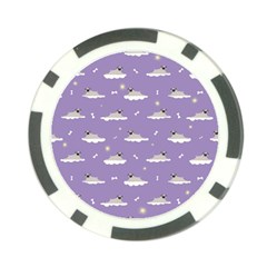 Pug Dog On A Cloud Poker Chip Card Guard by SychEva